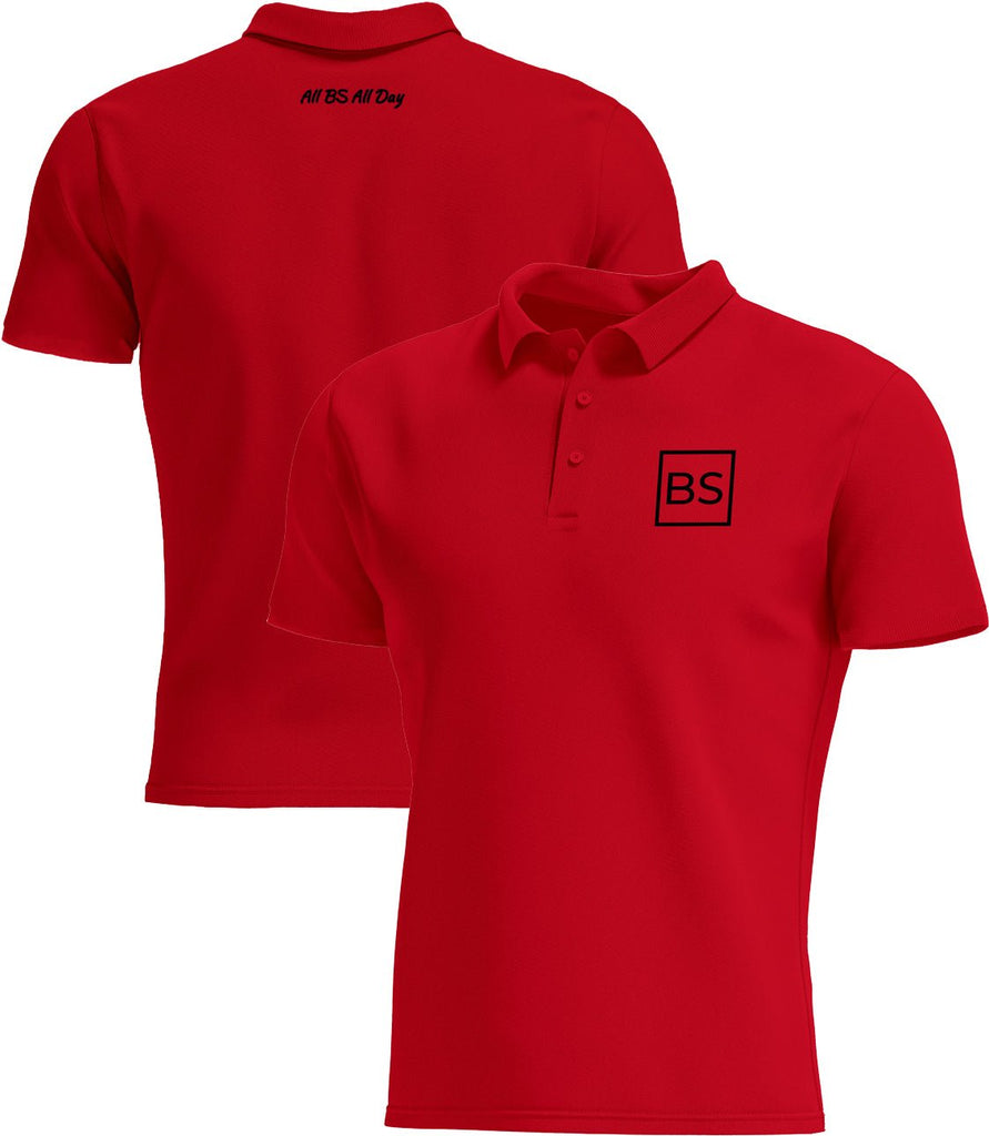 Black Square Golf All BS All Day Men's Golf Polo - True Red - S
