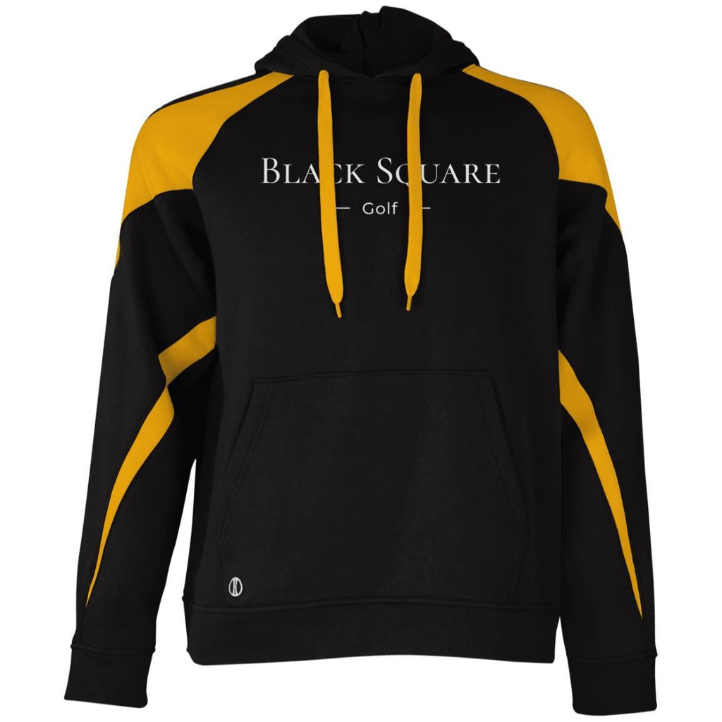 Black Square Golf Athletic Colorblock Fleece Hoodie - Black/Light Gold - S