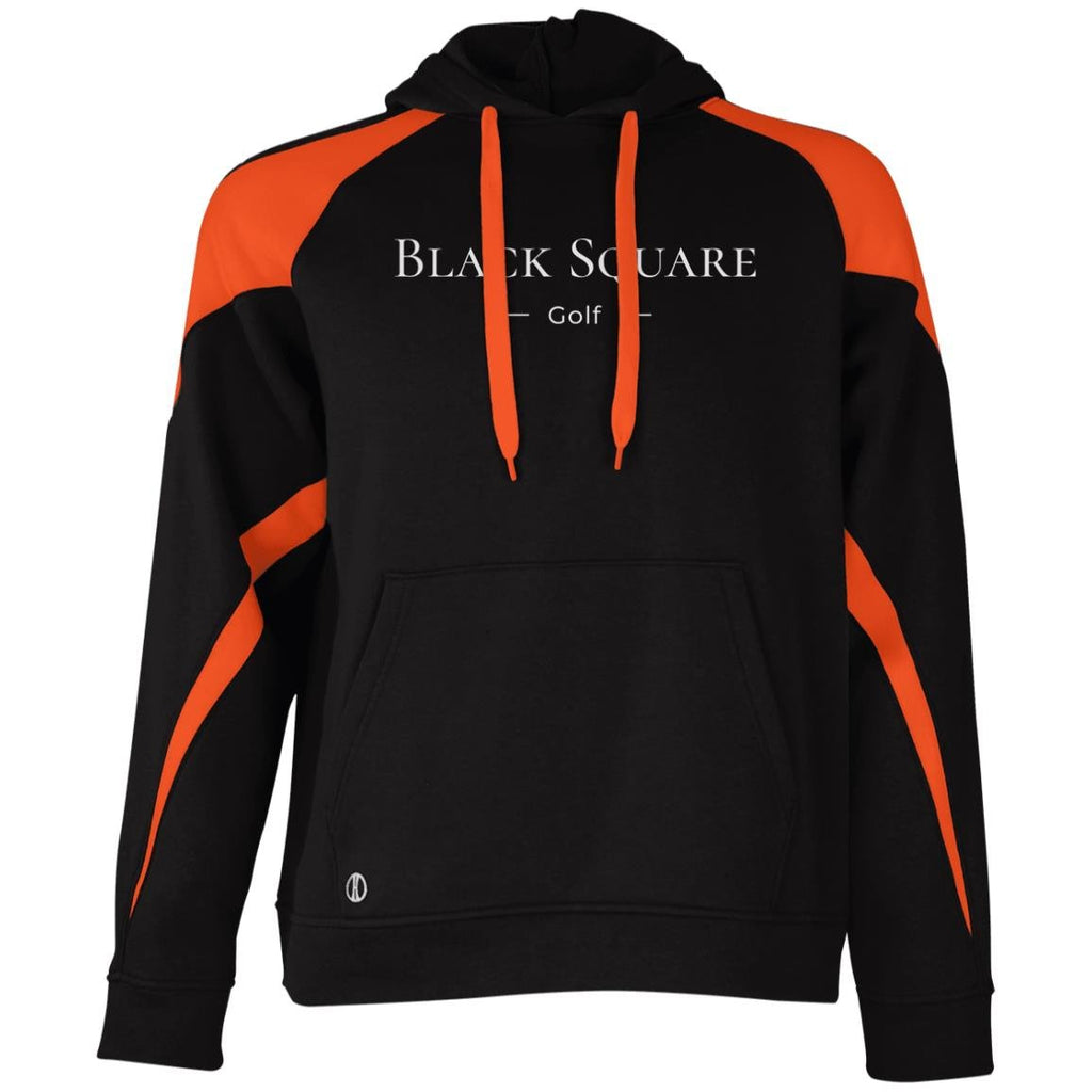 Black Square Golf Athletic Colorblock Fleece Hoodie - Black/Orange - S