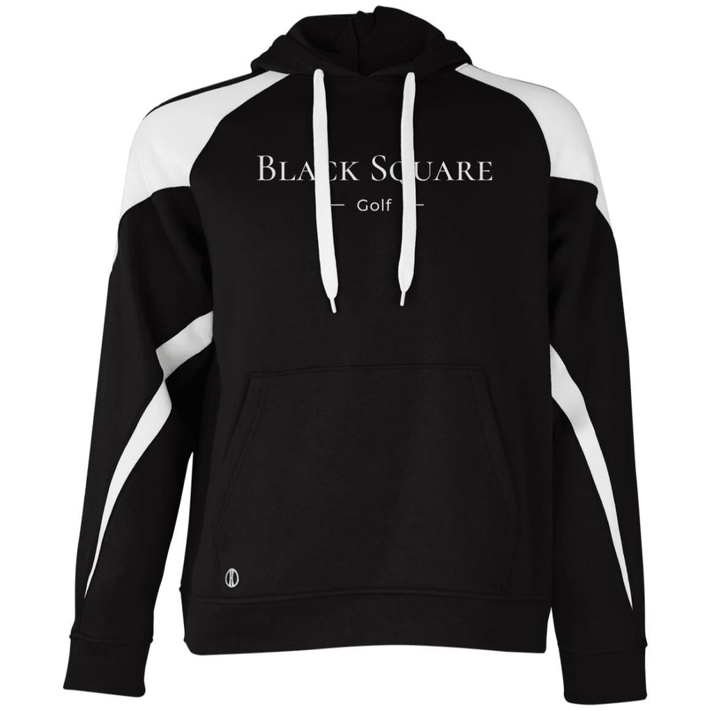 Black Square Golf Athletic Colorblock Fleece Hoodie - Black/White - S