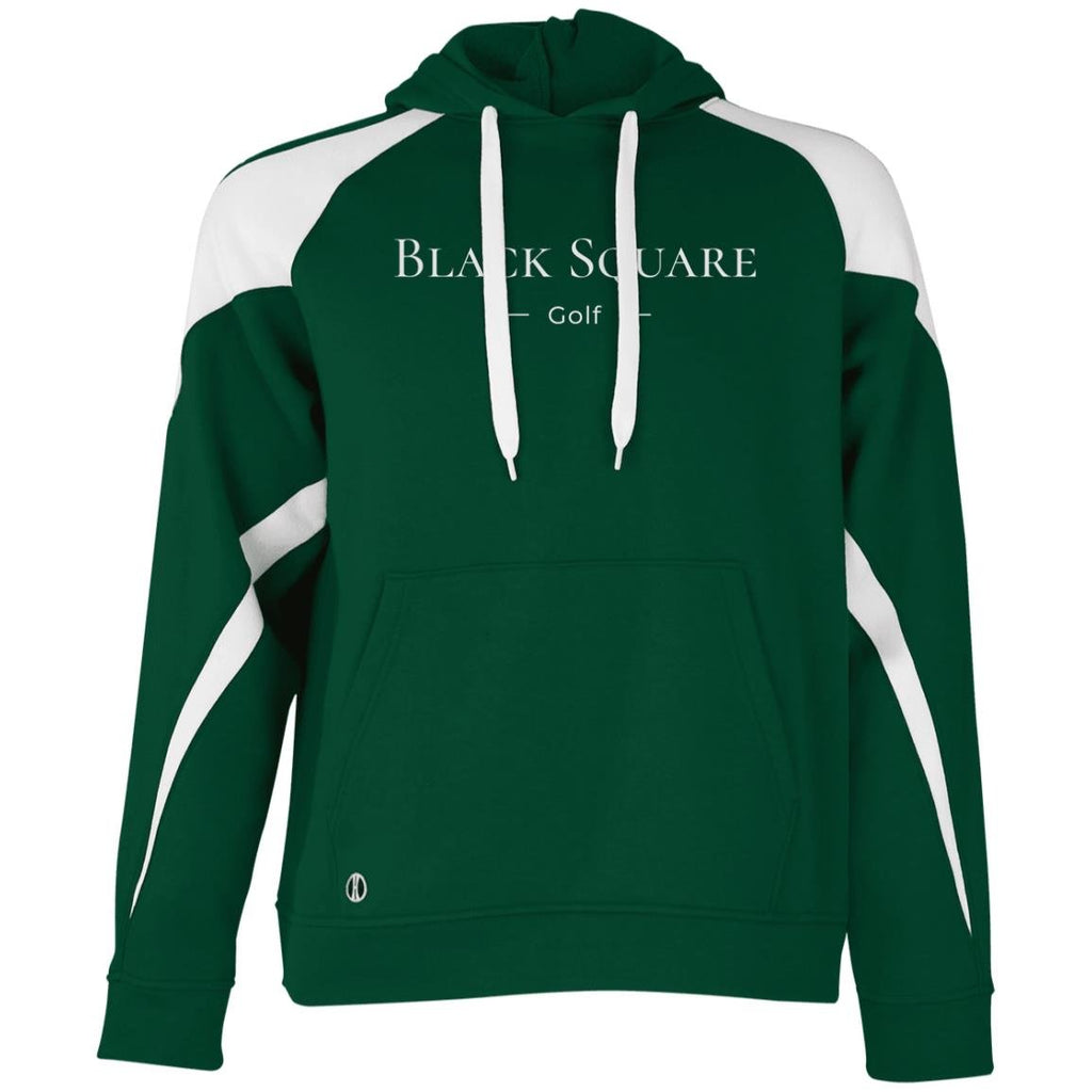 Black Square Golf Athletic Colorblock Fleece Hoodie - Forest/White - S