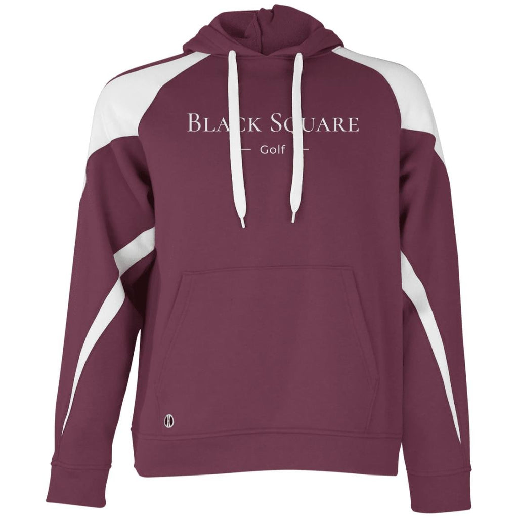 Black Square Golf Athletic Colorblock Fleece Hoodie - Maroon/White - S