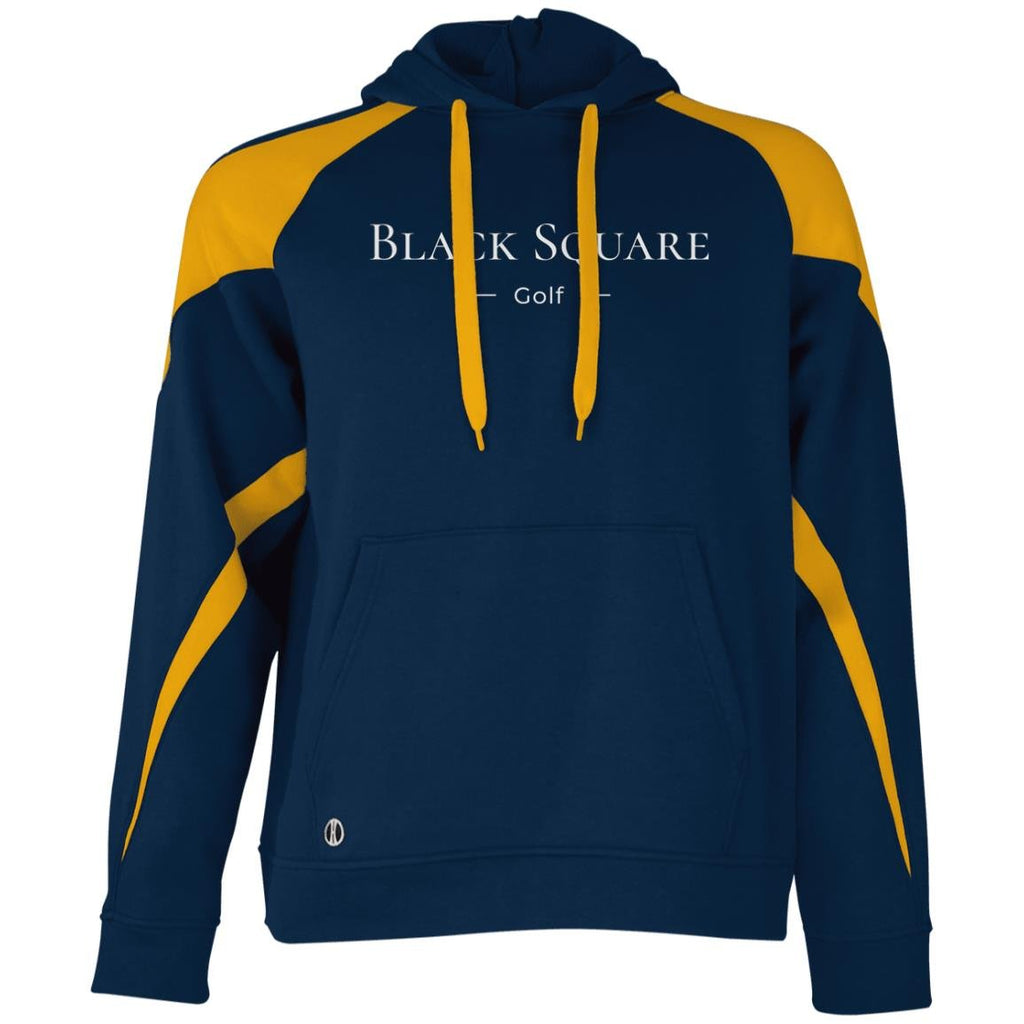 Black Square Golf Athletic Colorblock Fleece Hoodie - Navy/Light Gold - S