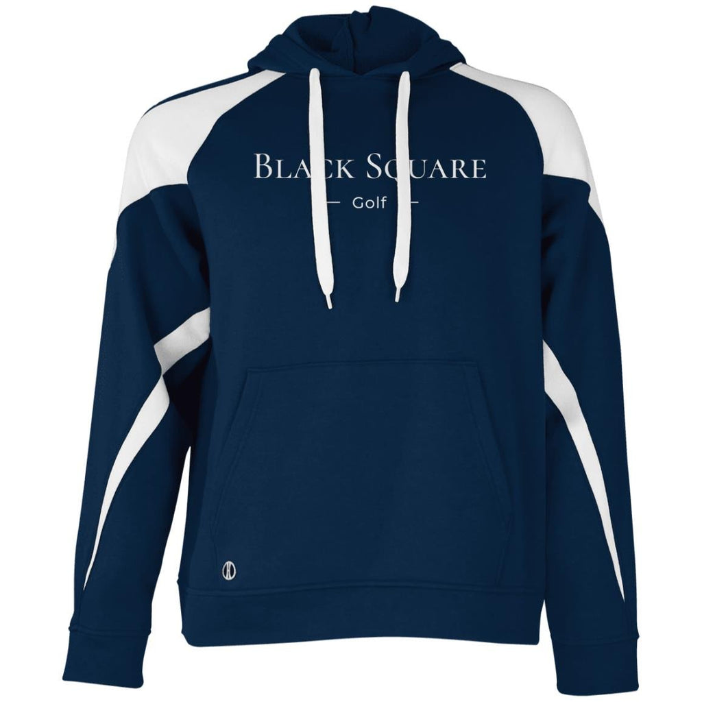 Black Square Golf Athletic Colorblock Fleece Hoodie - Navy/White - S
