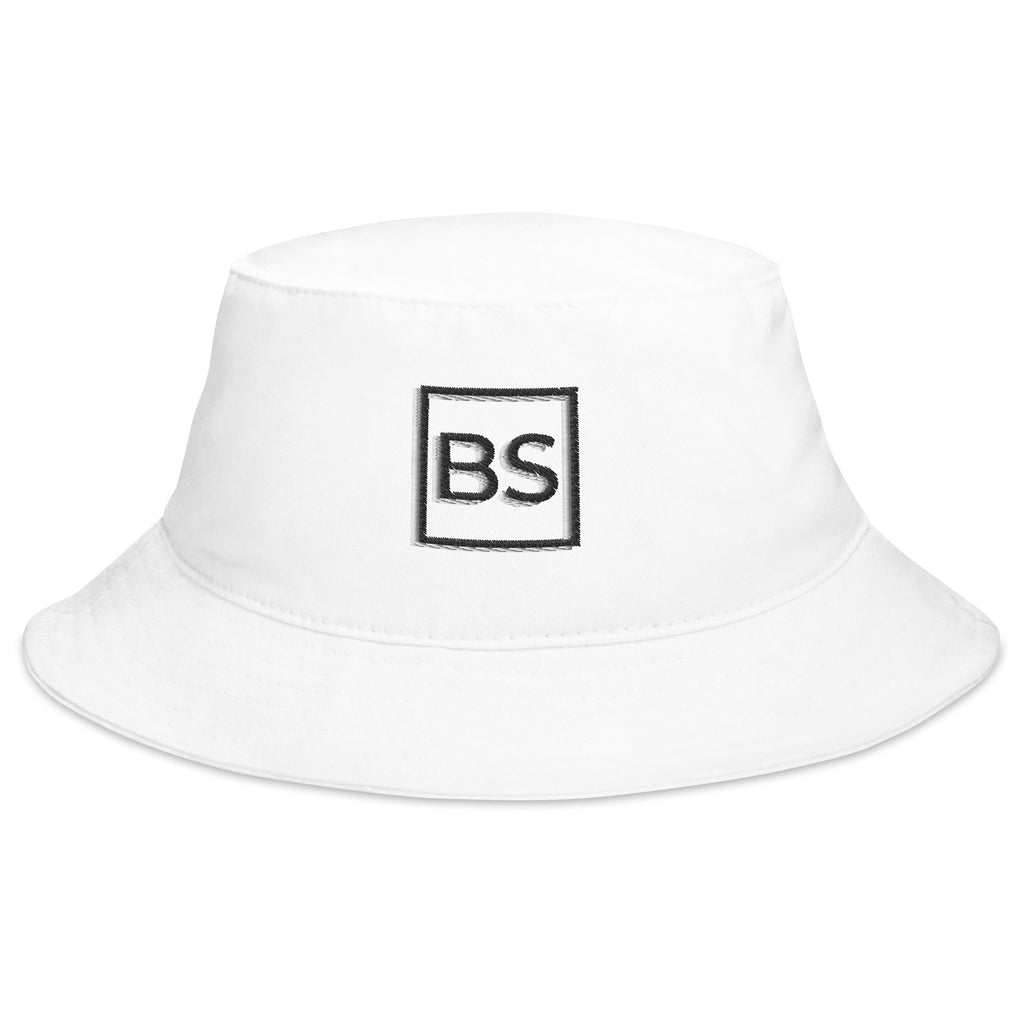 Black Square Golf Bucket Hat - White -