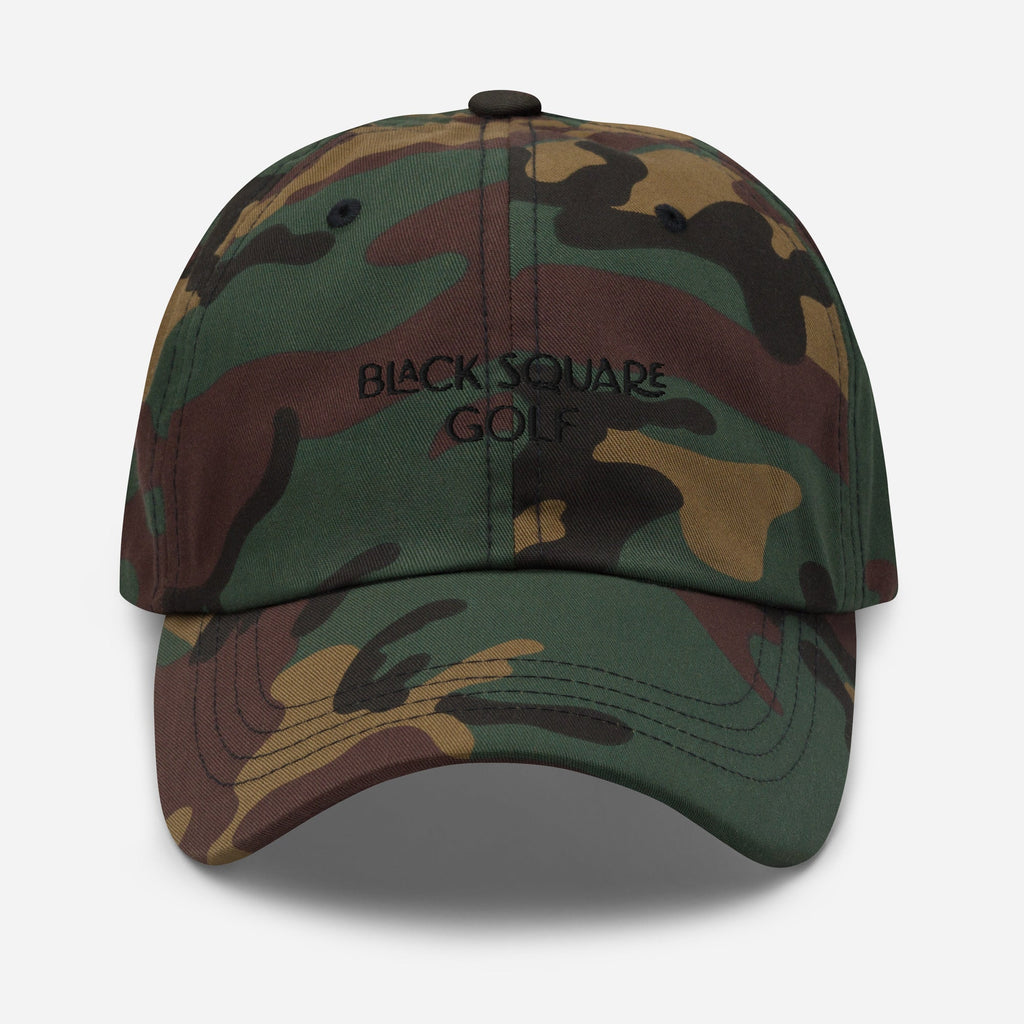 Black Square Golf Classic Dad hat - Green Camo -