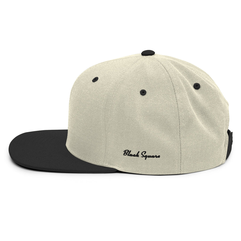 Black Square Golf Flat Brim Snapback Hat - Red -