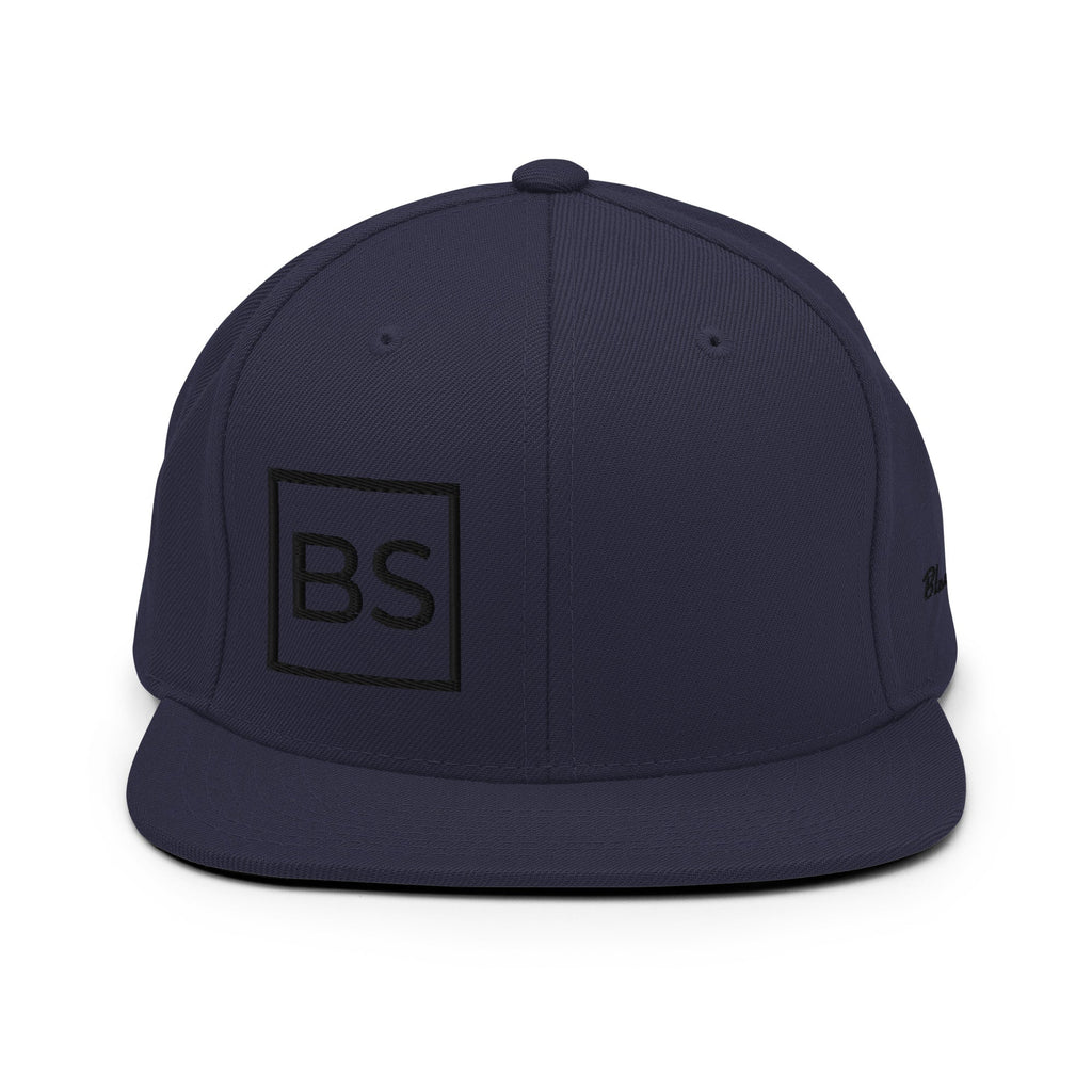 Black Square Golf Flat Brim Snapback Hat - Black/ Teal -