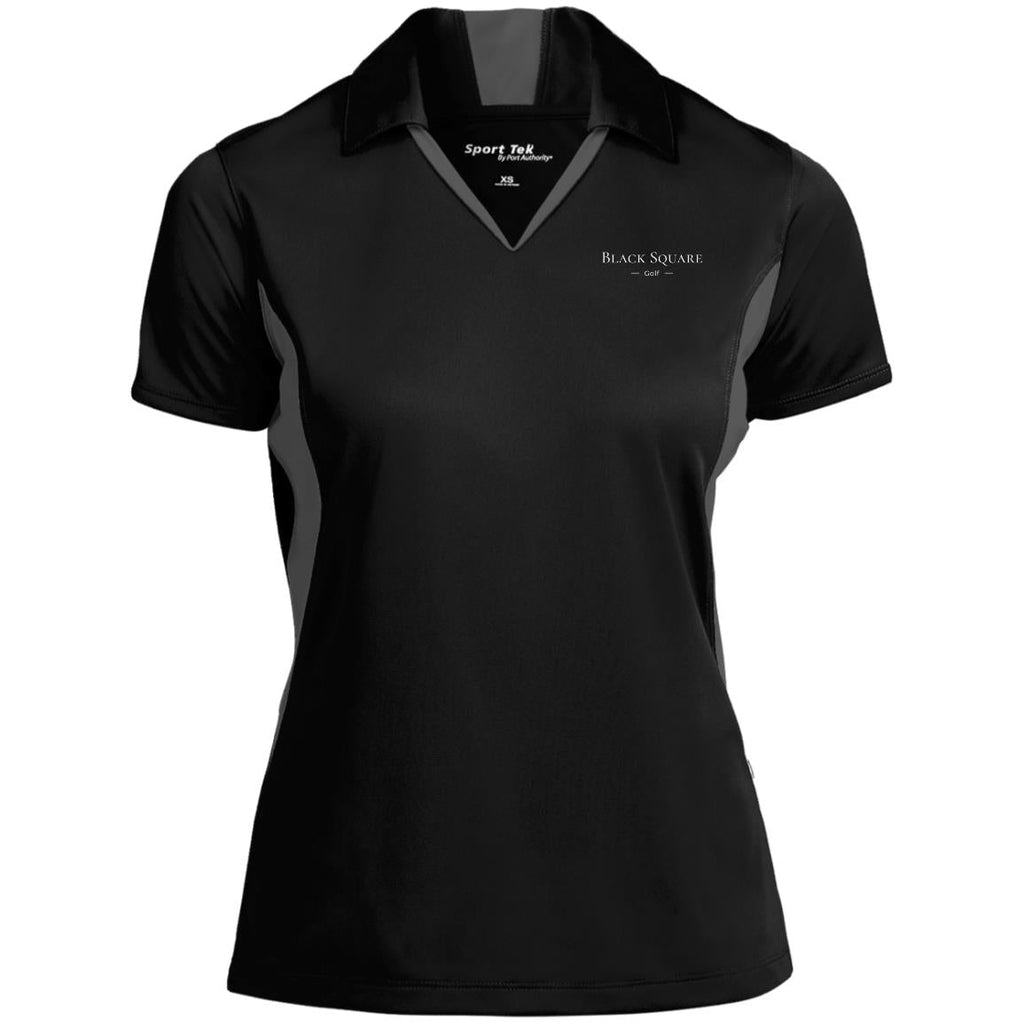 Black Square Golf Ladies' Colorblock Performance Polo - Black/Iron Grey - X-Small