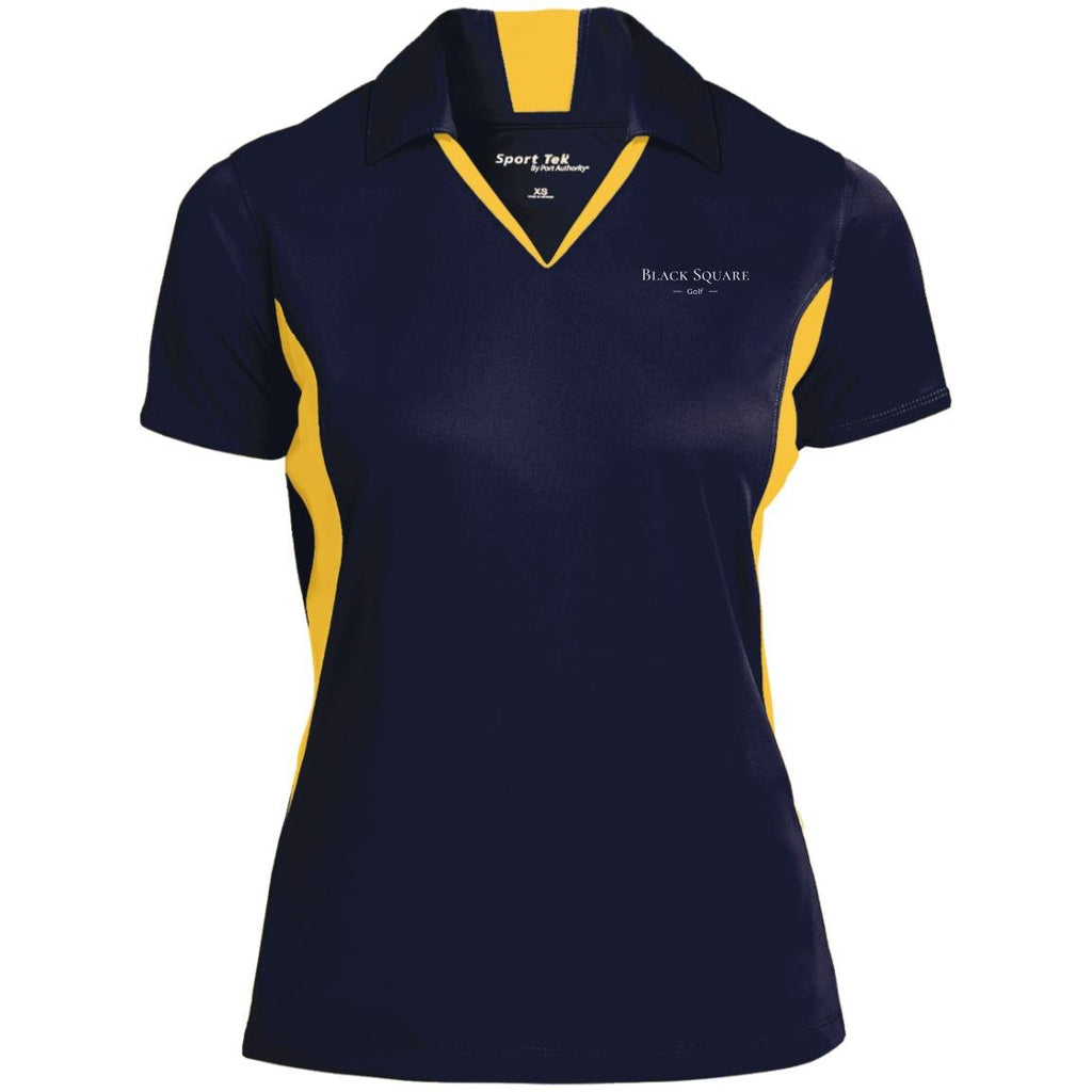 Black Square Golf Ladies' Colorblock Performance Polo - True Navy/Gold - X-Small