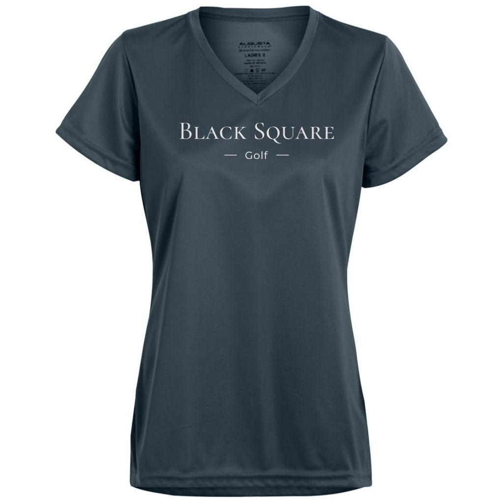 Black Square Golf Ladies’ Moisture-Wicking V-Neck Tee - Graphite - X-Small