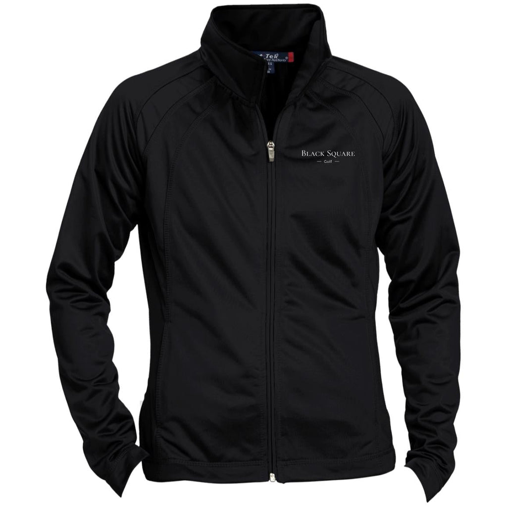 Black Square Golf Ladies' Raglan Sleeve Warmup Jacket - Black/Black - X-Small