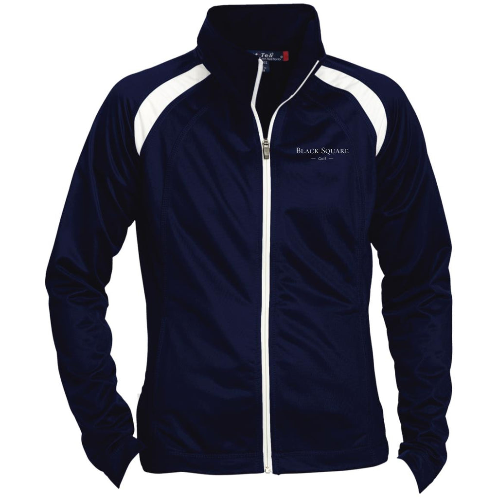 Black Square Golf Ladies' Raglan Sleeve Warmup Jacket - True Navy/White - X-Small