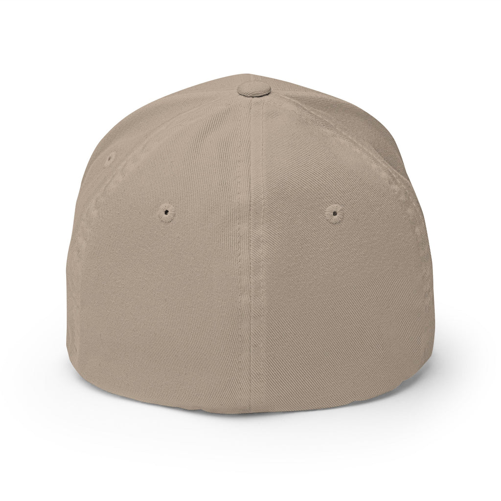 Black Square Golf Logo Flexfit Hat - Khaki - S/M
