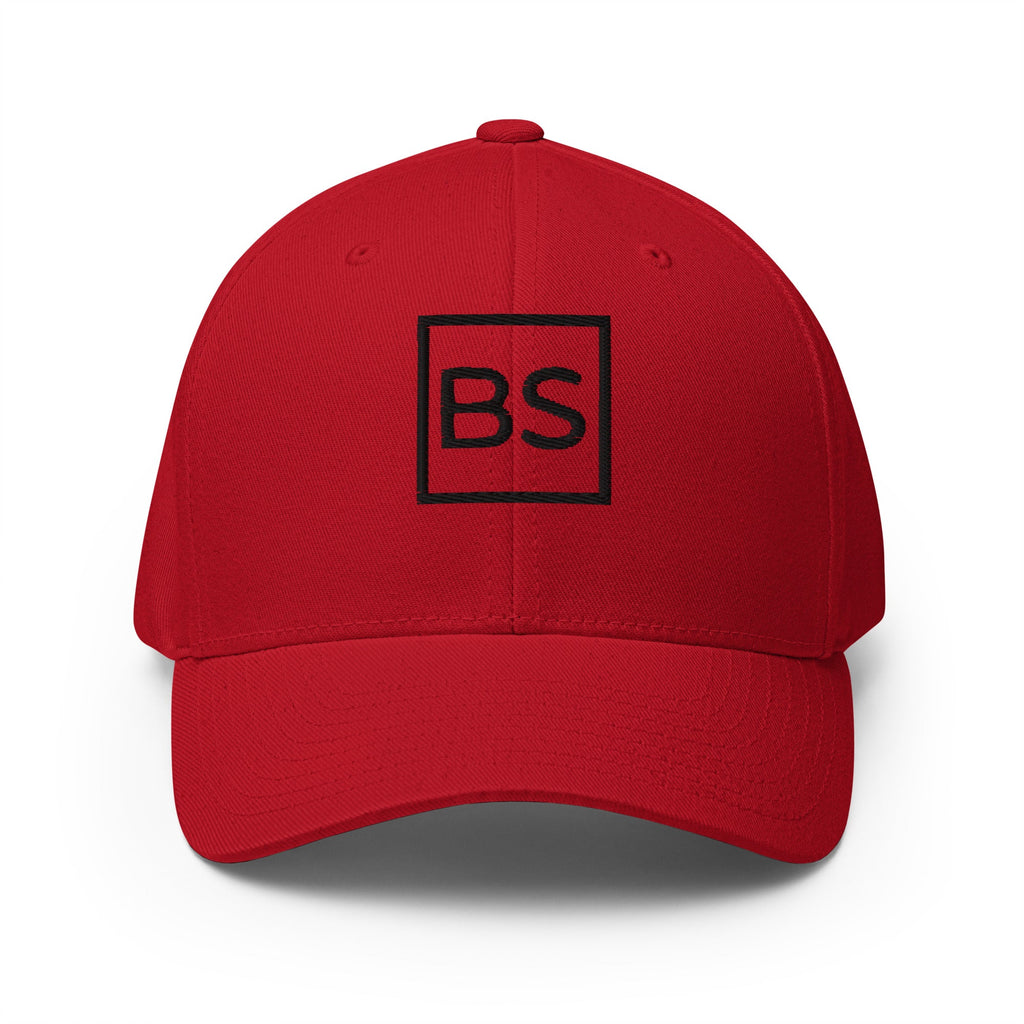 Black Square Golf Logo Flexfit Hat - Red - S/M
