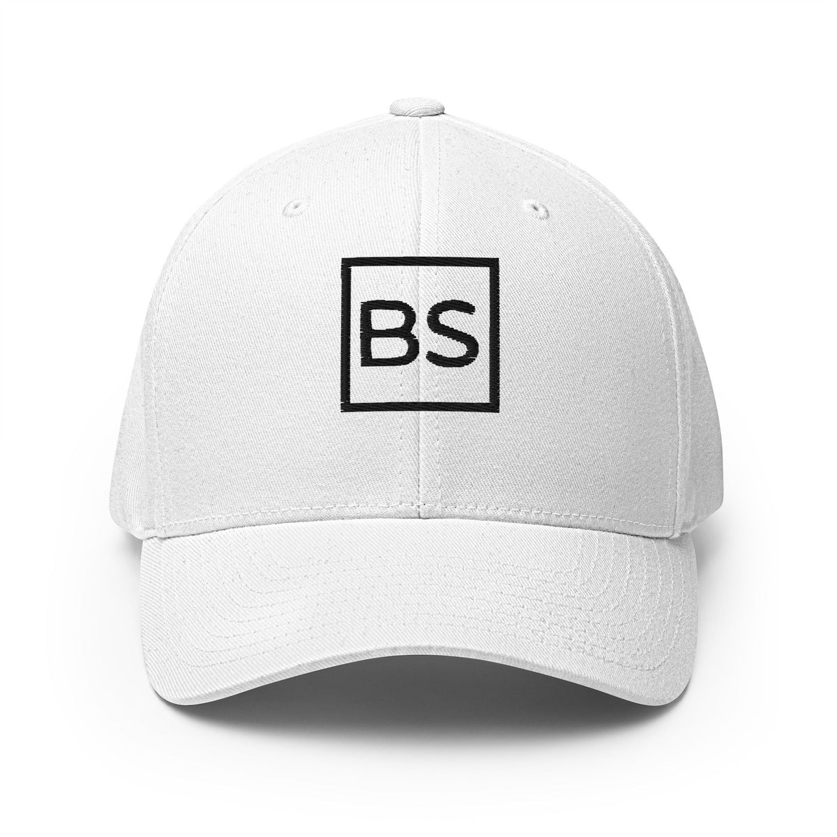 Black Square Golf Logo Flexfit Hat - White - S/M
