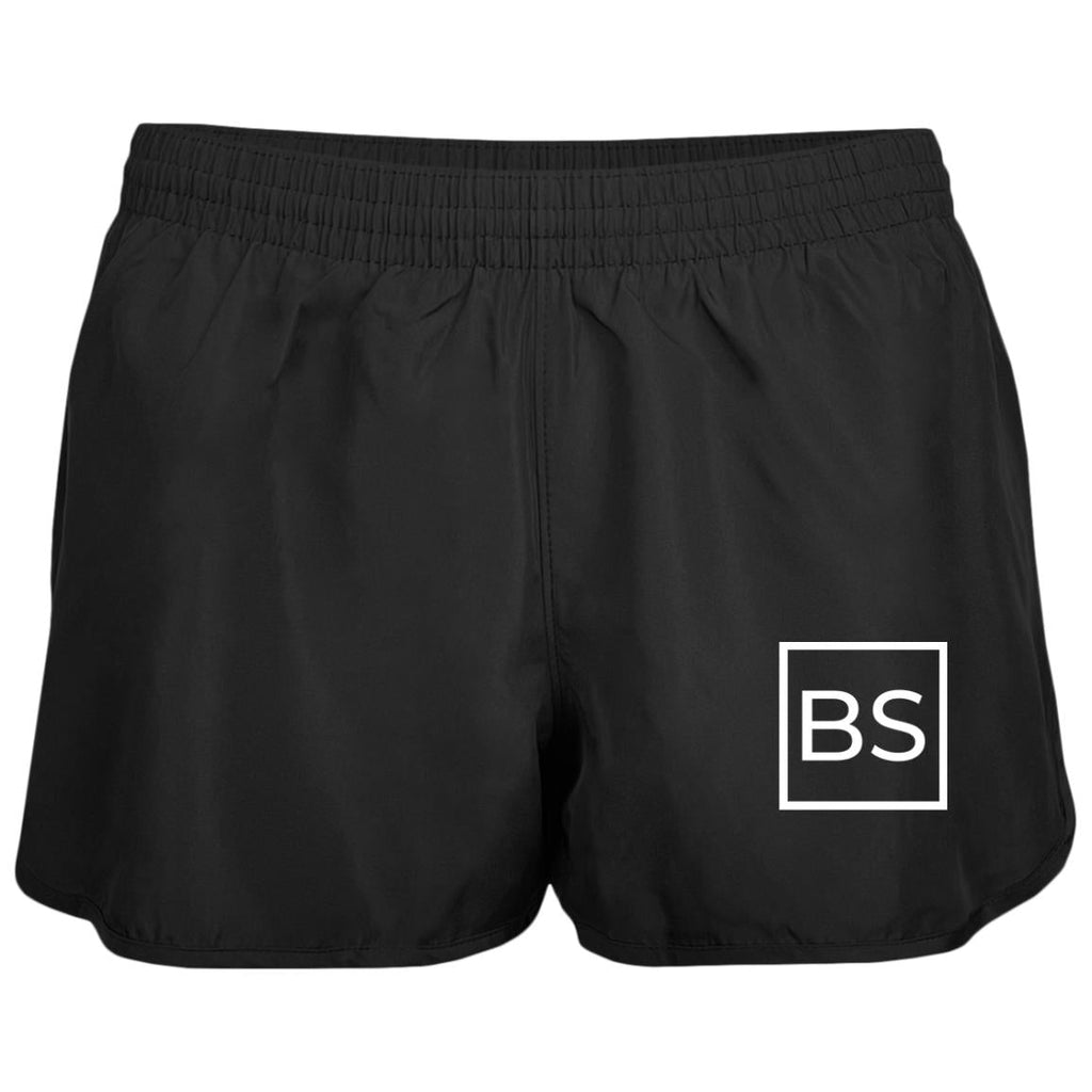 Black Square Golf Logo Ladies' Wayfarer Running Shorts - Black - X-Small