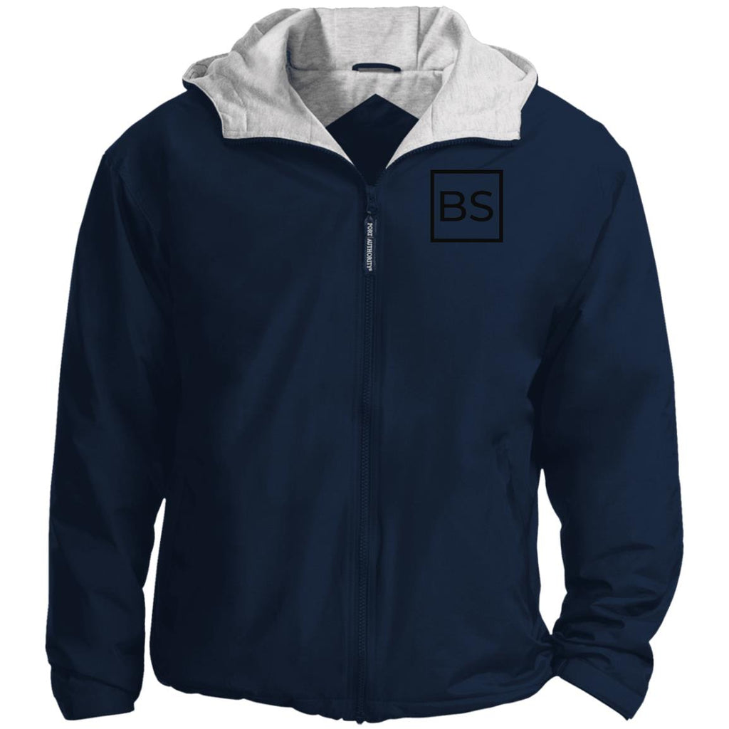 Black Square Golf Logo Nylon Rain Jacket - JP56 Team Jacket - Bright Navy/Light Oxford