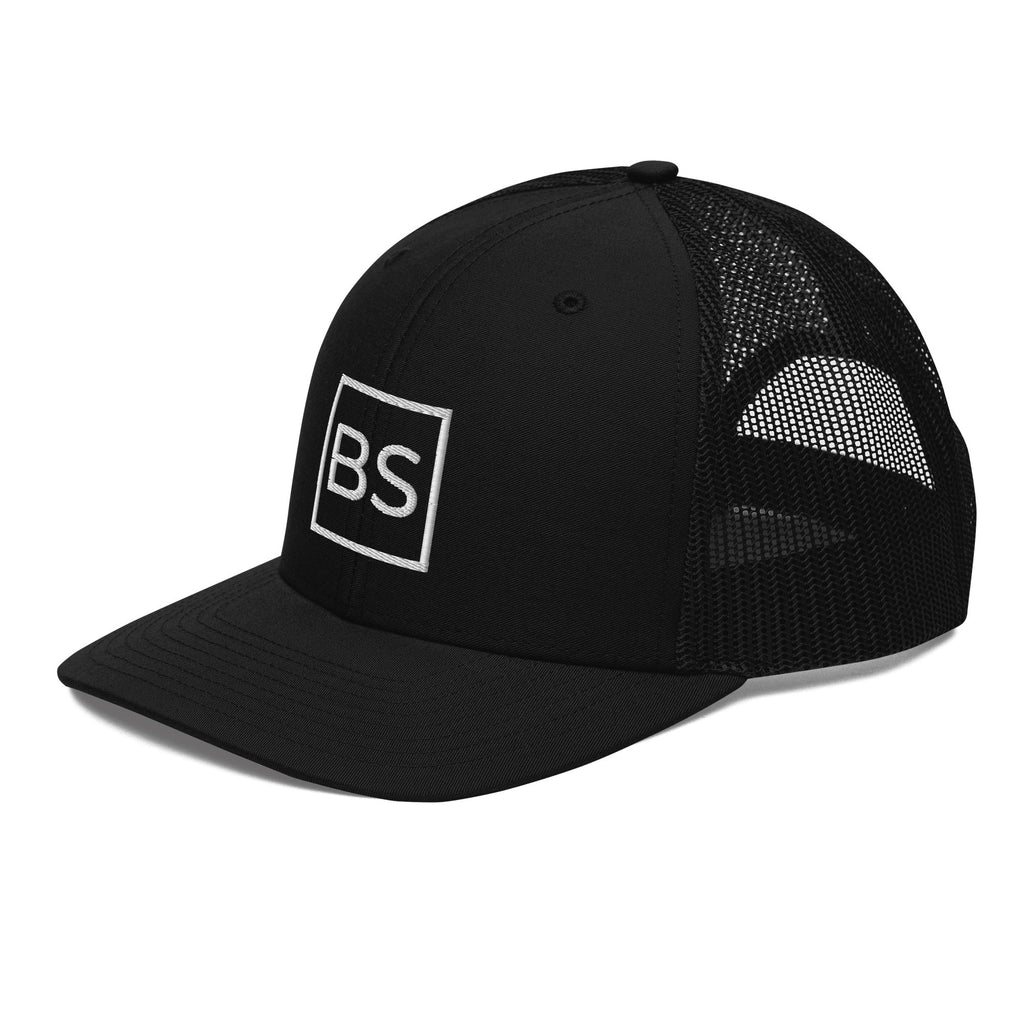 Black Square Golf Logo Trucker Cap - Black -