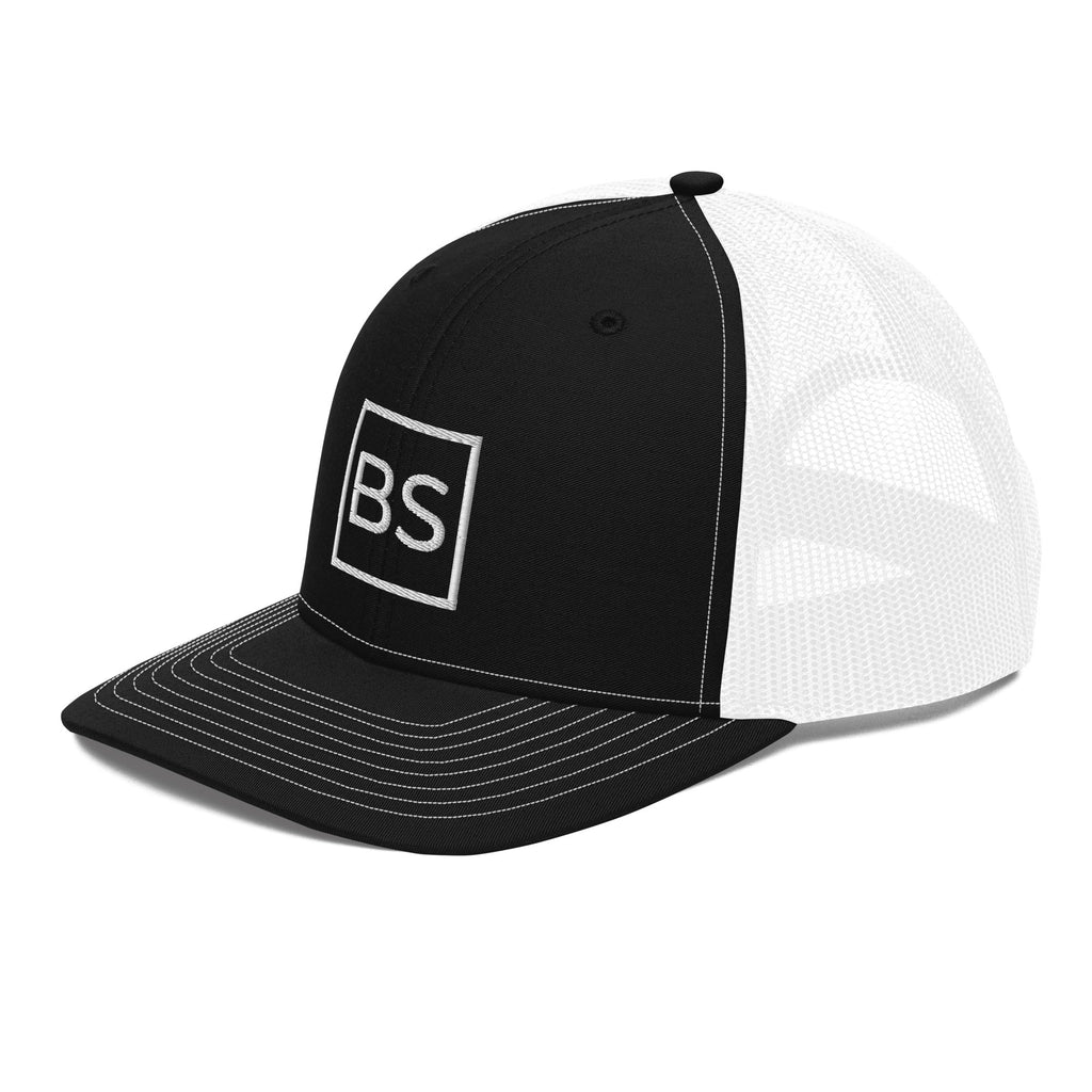 Black Square Golf Logo Trucker Cap - Black / White -