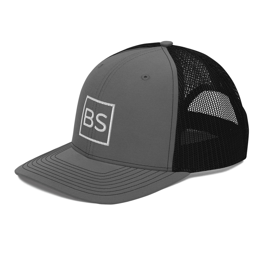 Black Square Golf Logo Trucker Cap - Charcoal/Black -