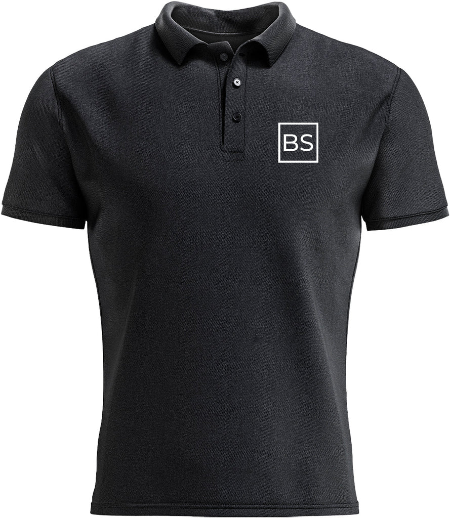Black Square Golf Men's Logo Sport Polo Shirt - Black - S