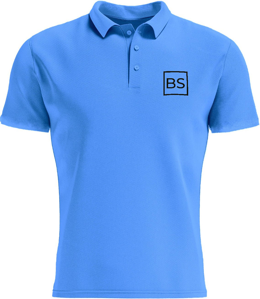 Black Square Golf Men's Logo Sport Polo Shirt - Blue Lake - S
