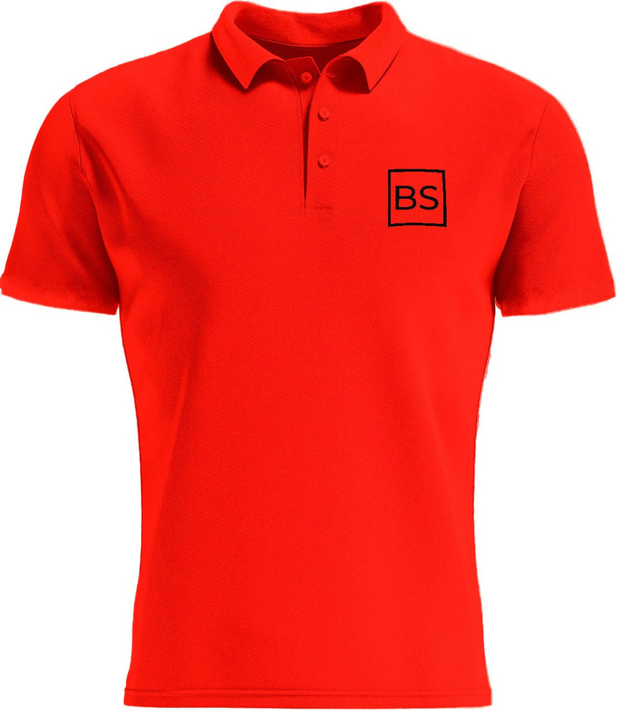 Black Square Golf Men's Logo Sport Polo Shirt - Deep Orange - M