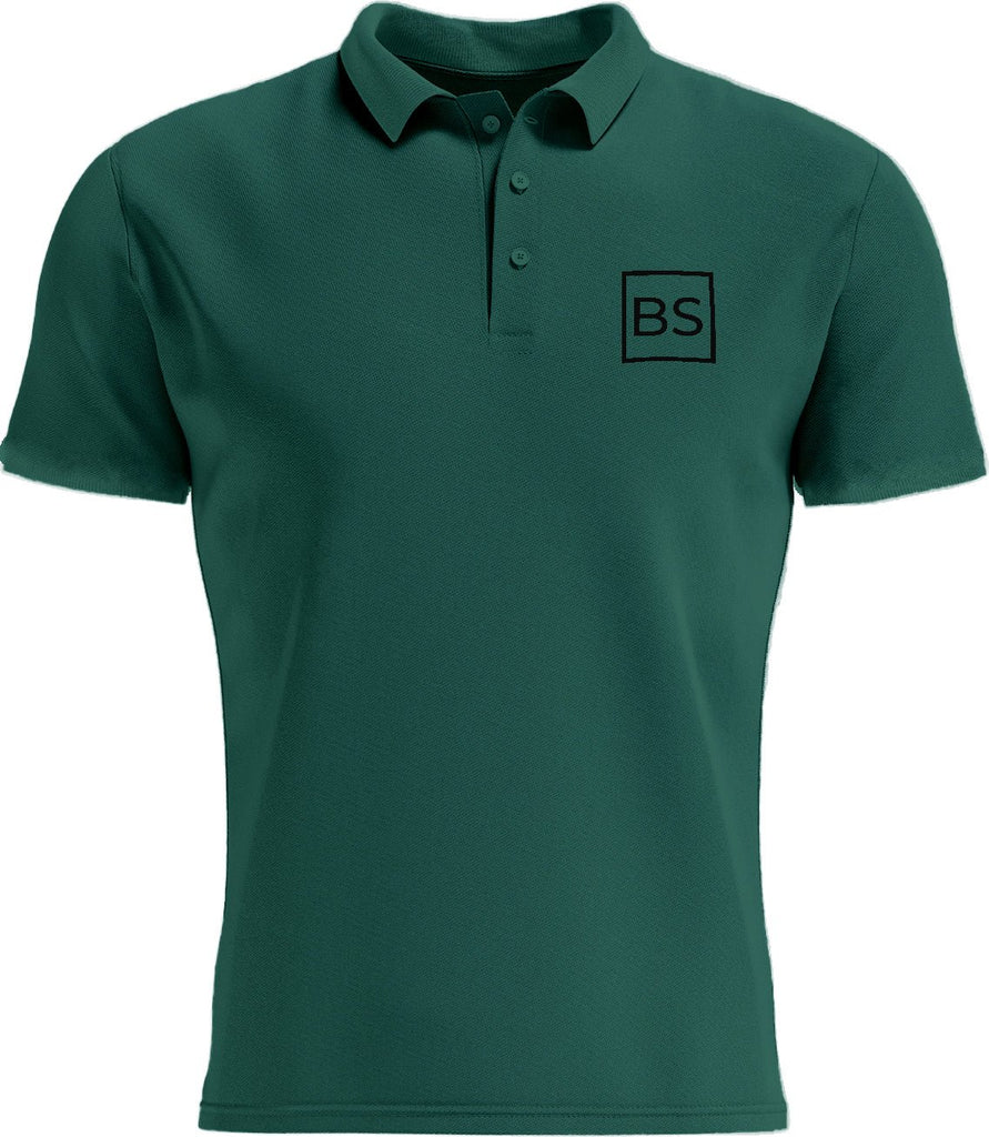 Black Square Golf Men's Logo Sport Polo Shirt - Forest Green - M