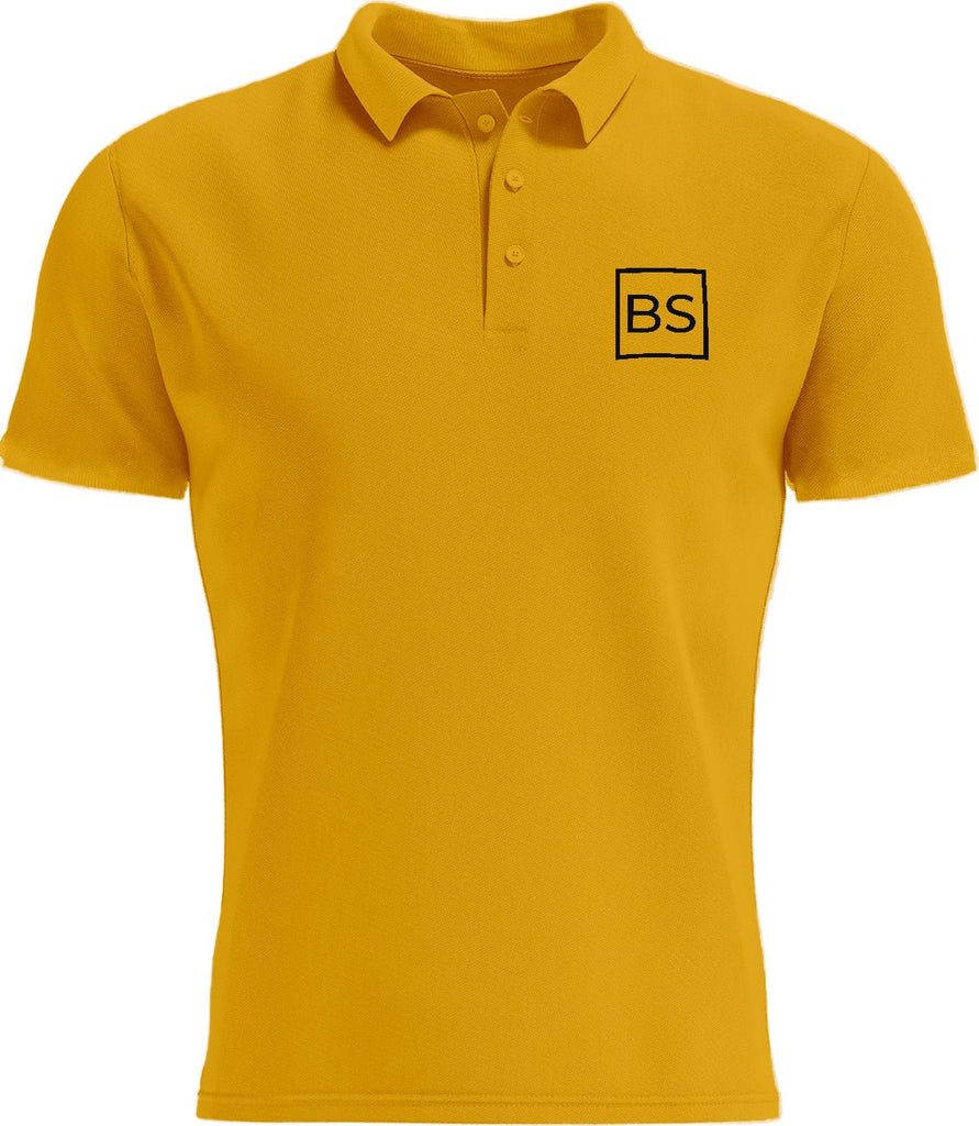 Black Square Golf Men's Logo Sport Polo Shirt - Gold - S