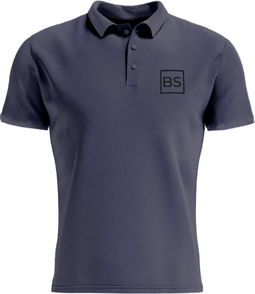 Black Square Golf Men's Logo Sport Polo Shirt - Iron Grey - S