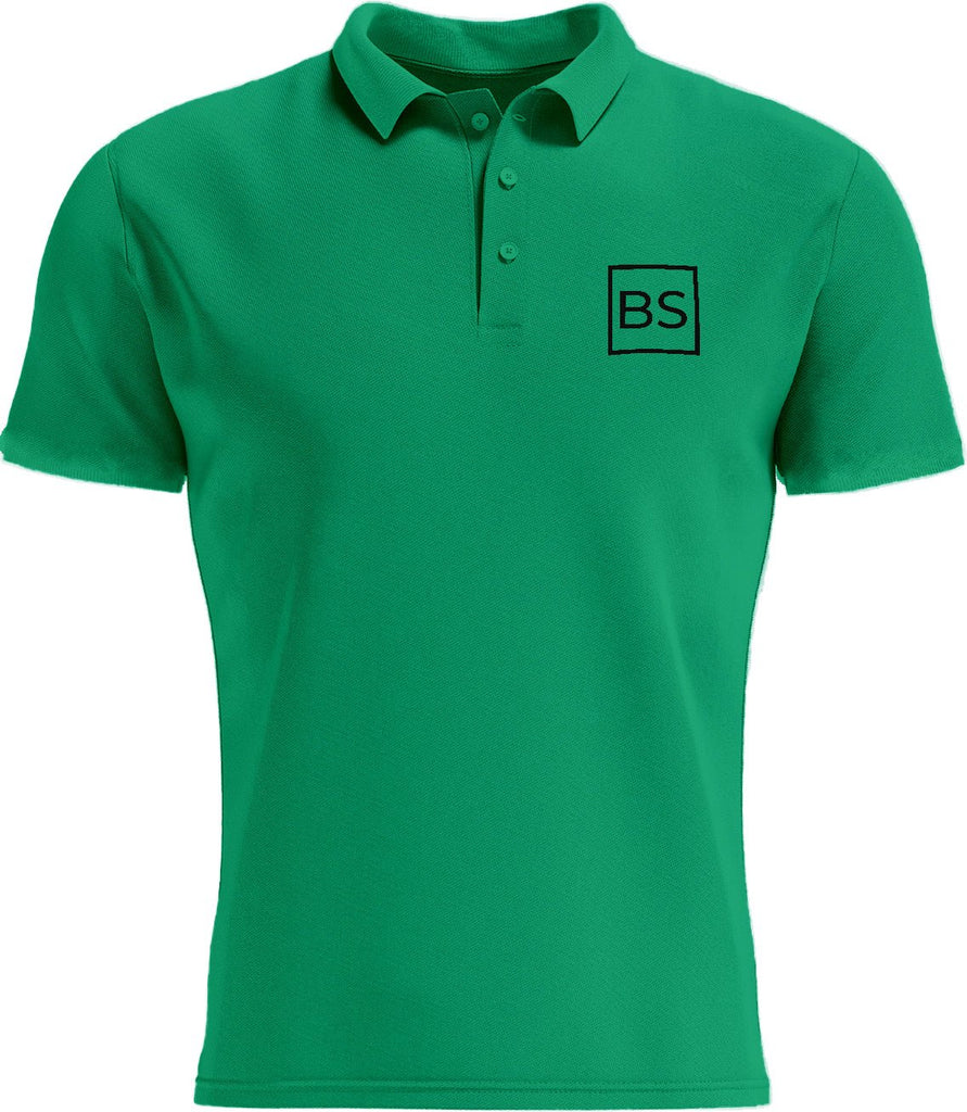 Black Square Golf Men's Logo Sport Polo Shirt - Kelly Green - S