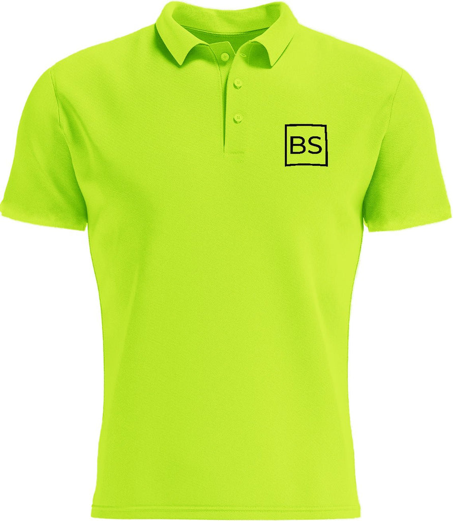 Black Square Golf Men's Logo Sport Polo Shirt - Lime Shock - M