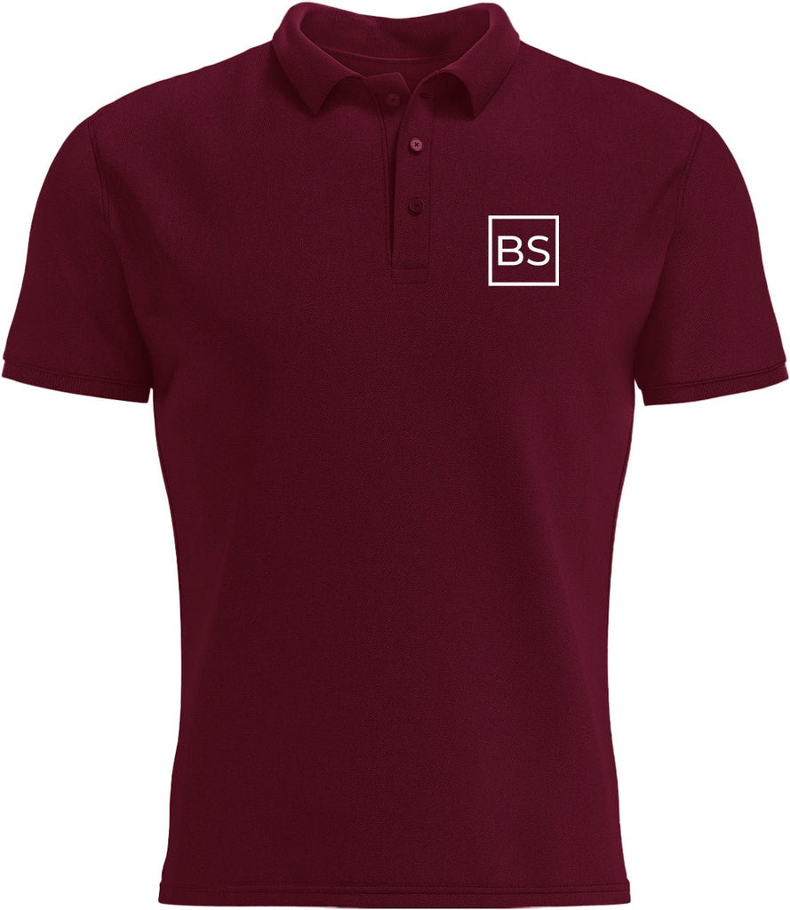 Black Square Golf Men's Logo Sport Polo Shirt - Maroon - S