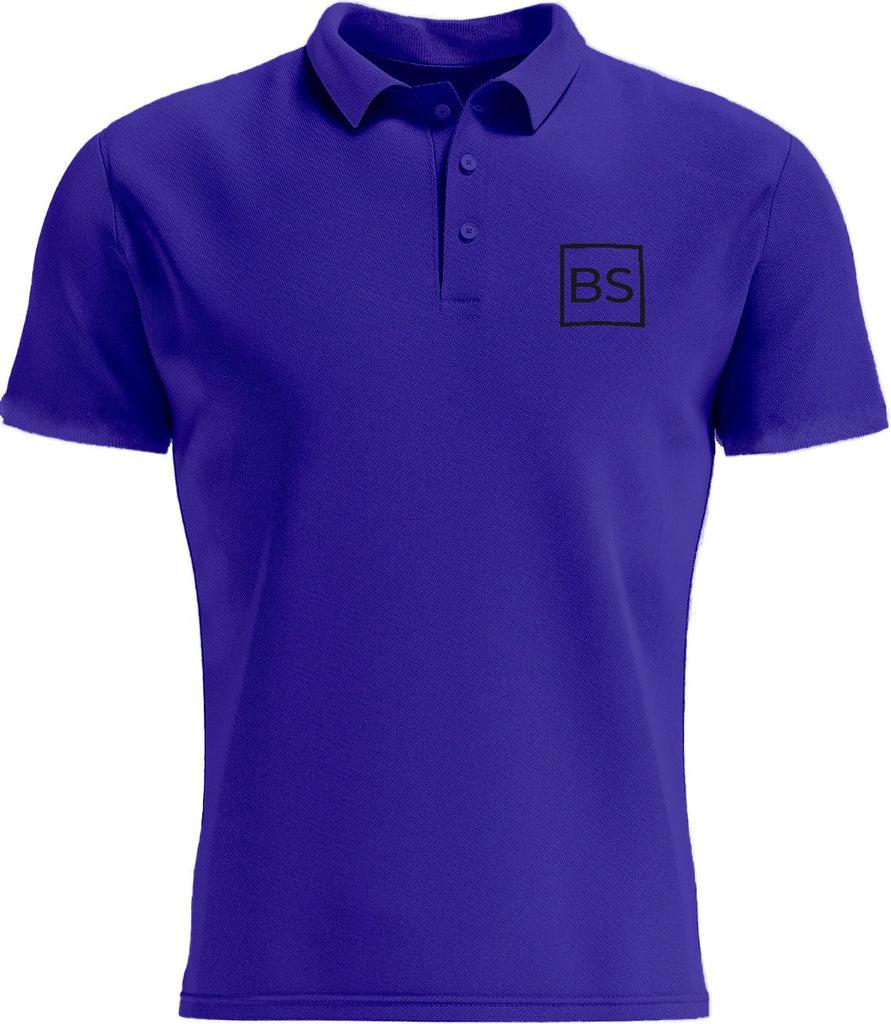 Black Square Golf Men's Logo Sport Polo Shirt - Purple - L