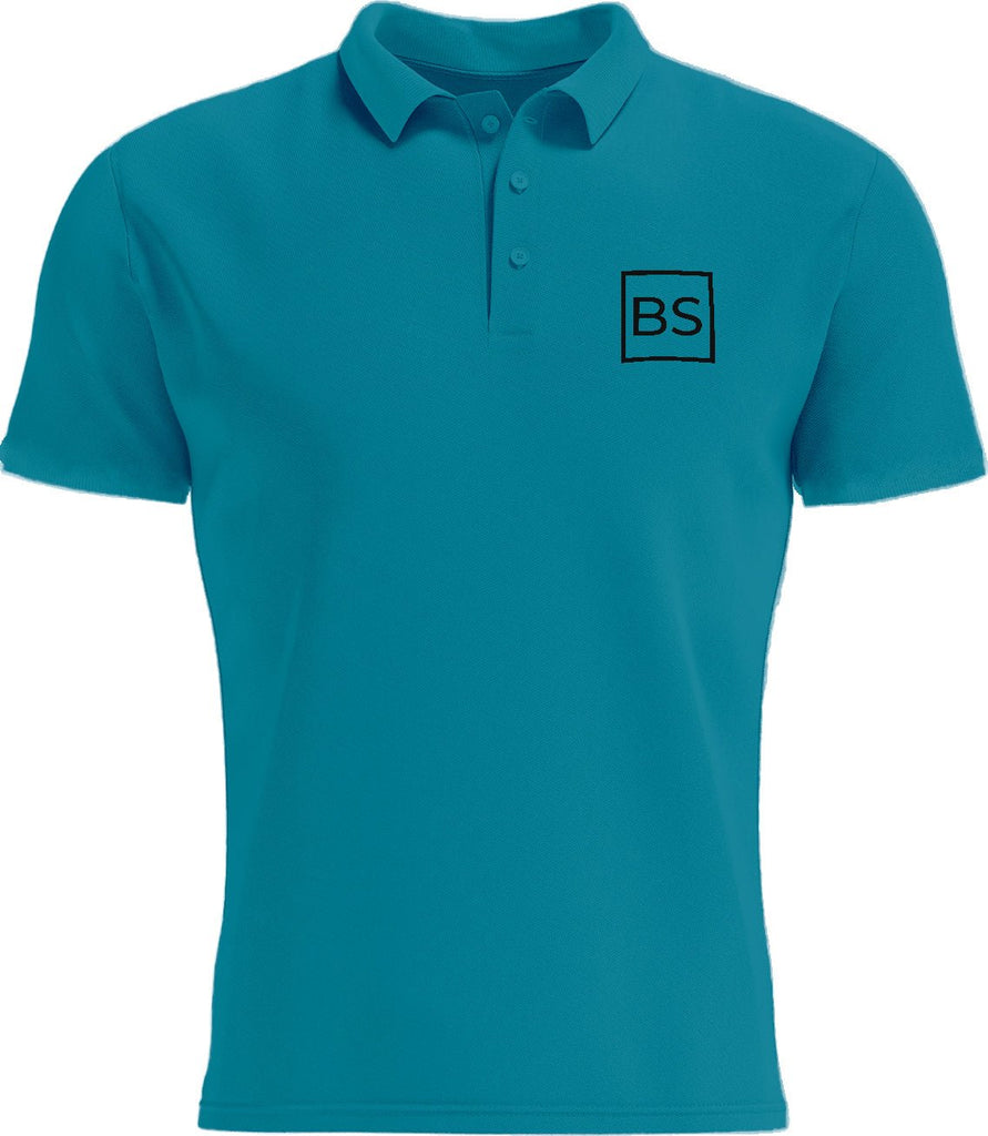 Black Square Golf Men's Logo Sport Polo Shirt - Tropic Blue - M