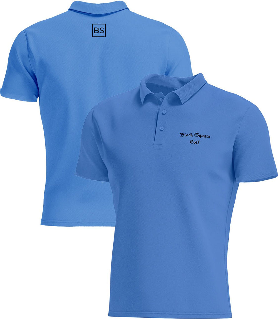 Black Square Golf Men's Sport Polo Shirt - Blue Lake - S