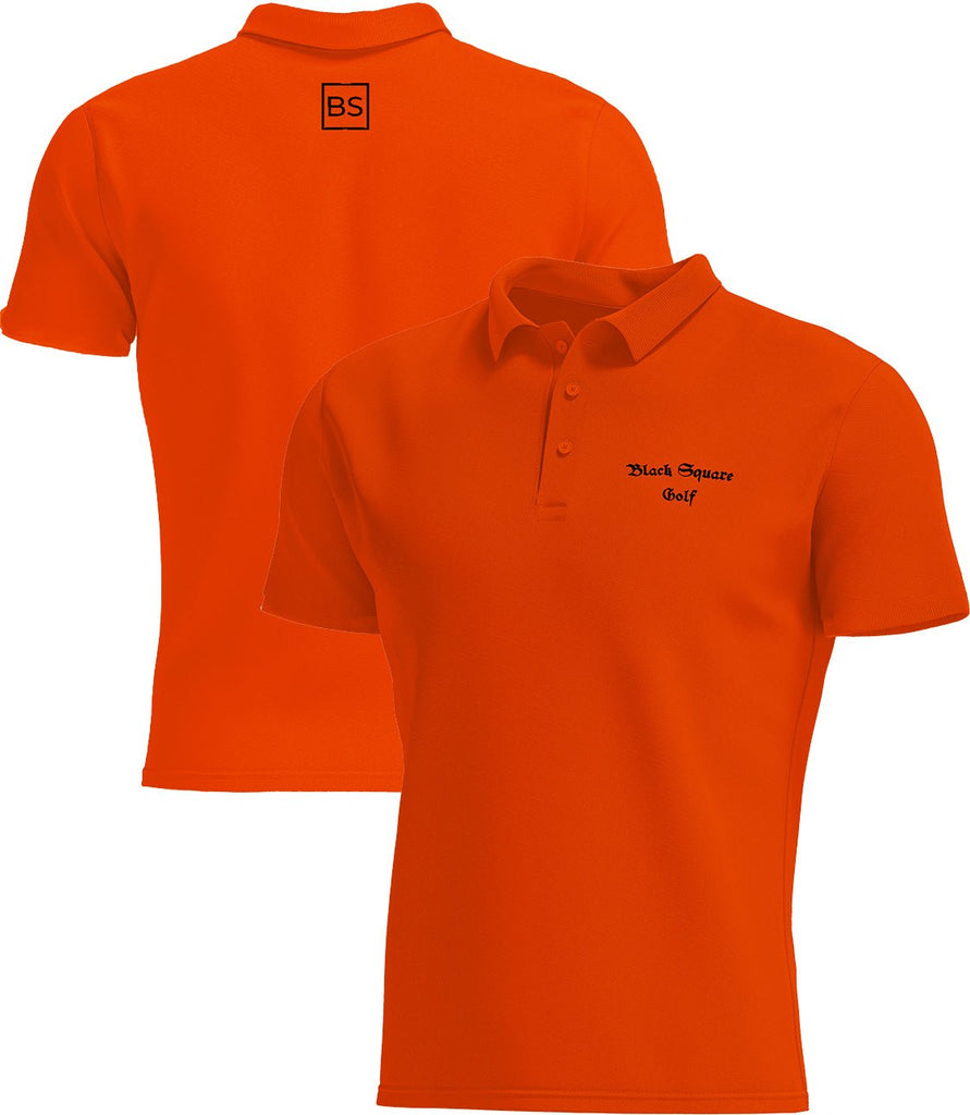 Black Square Golf Men's Sport Polo Shirt - Deep Orange - M