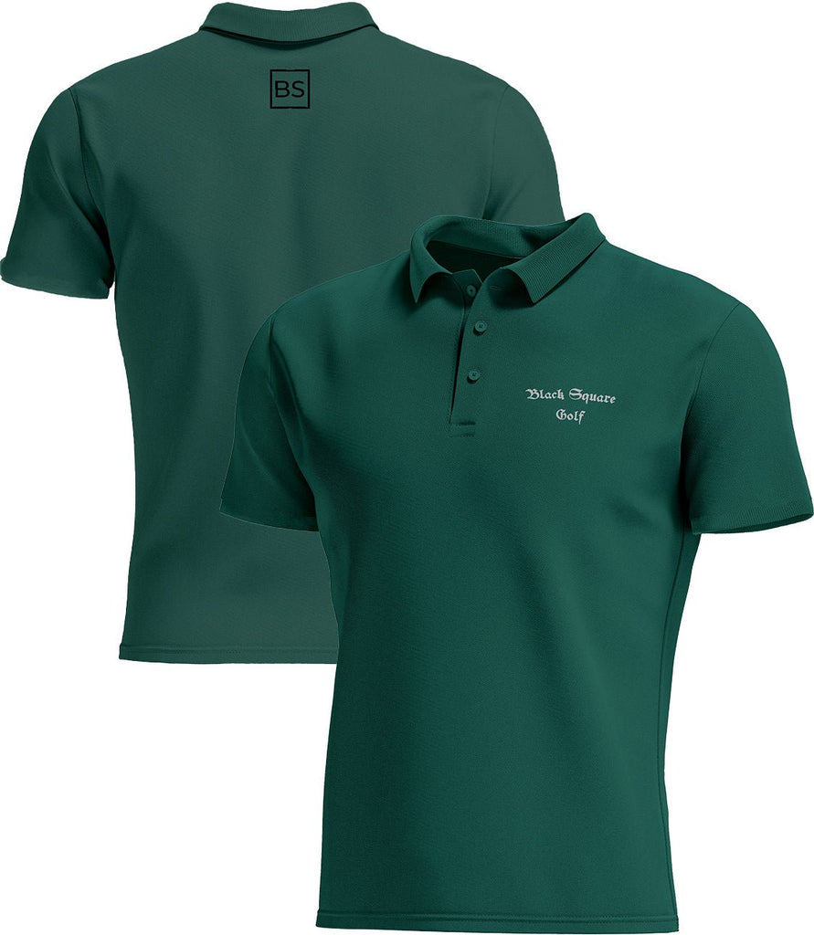 Black Square Golf Men's Sport Polo Shirt - Forest Green - M