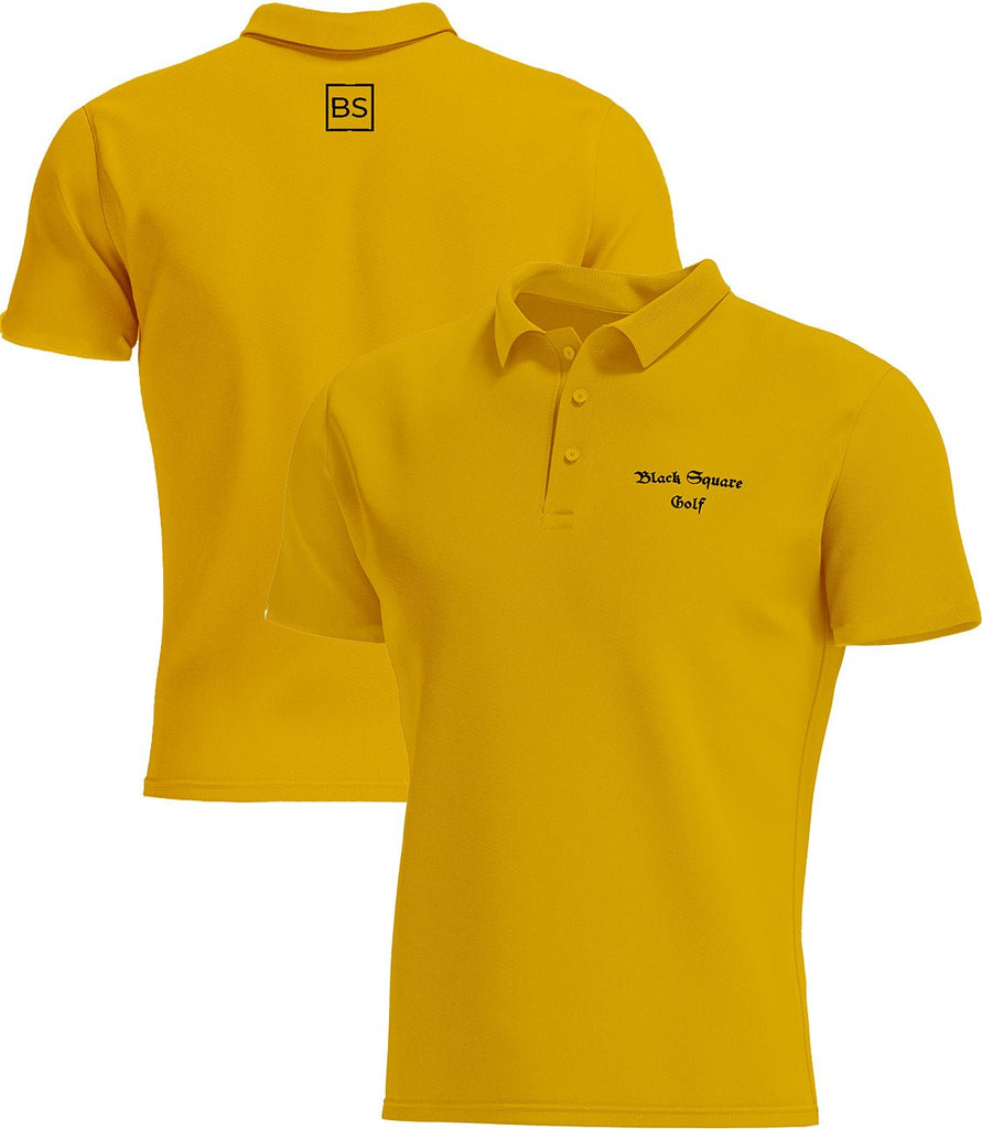 Black Square Golf Men's Sport Polo Shirt - Gold - S