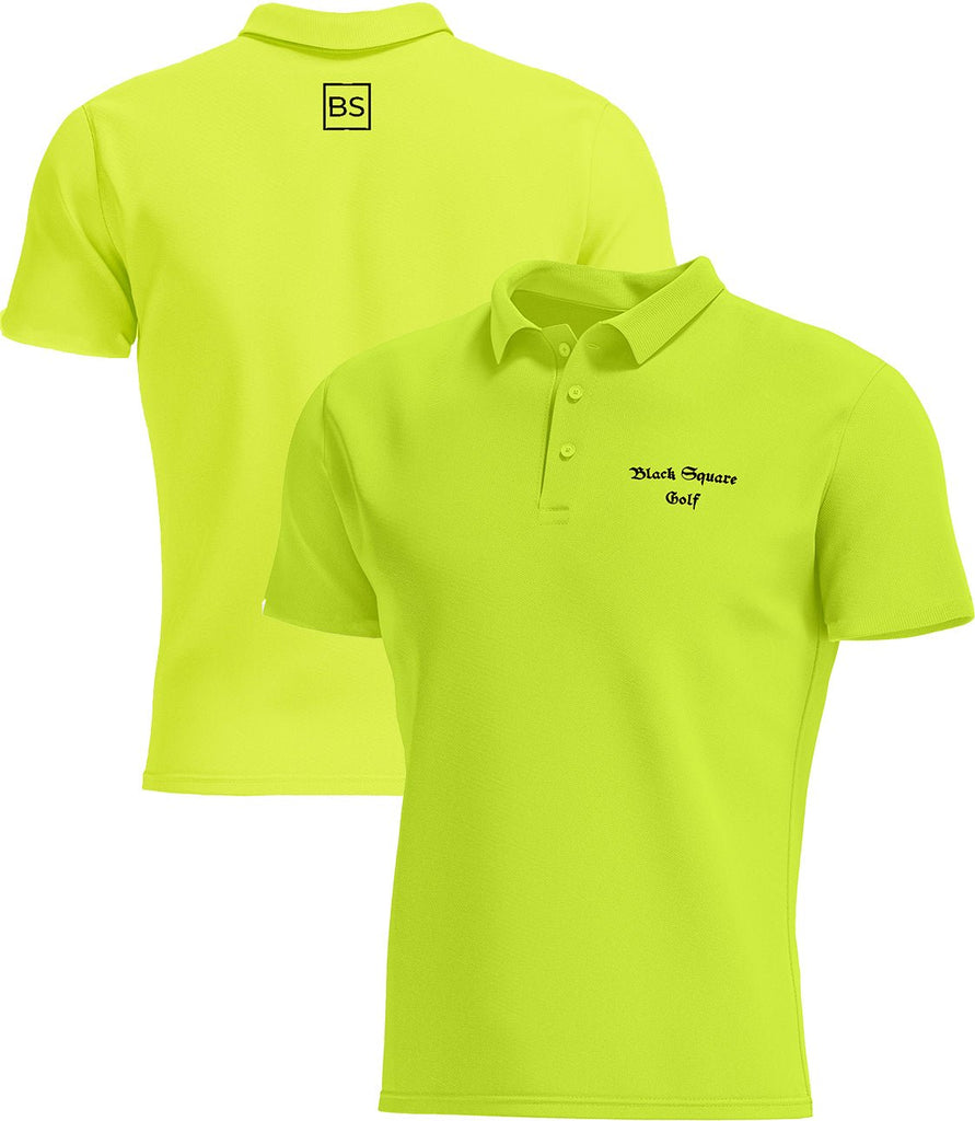 Black Square Golf Men's Sport Polo Shirt - Lime Shock - M