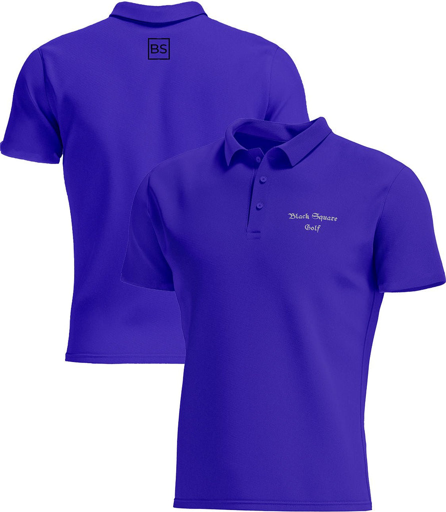 Black Square Golf Men's Sport Polo Shirt - Purple - L