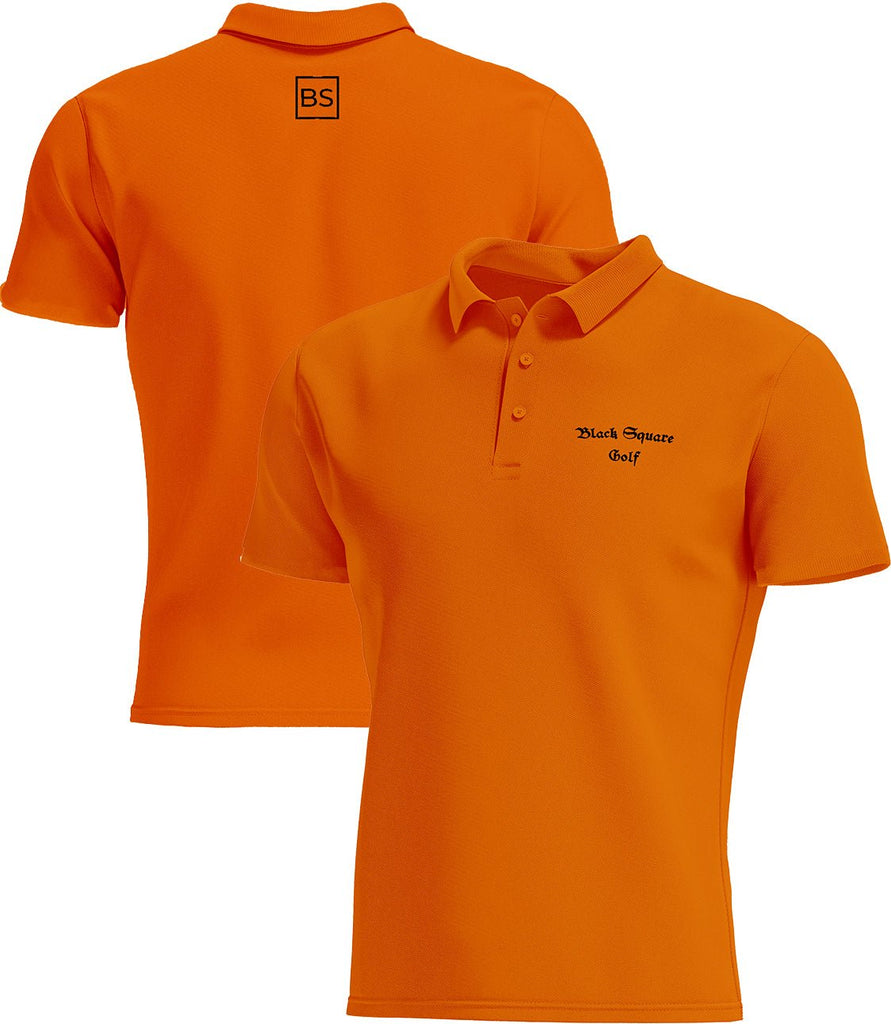 Black Square Golf Men's Sport Polo Shirt - Texas Orange - S