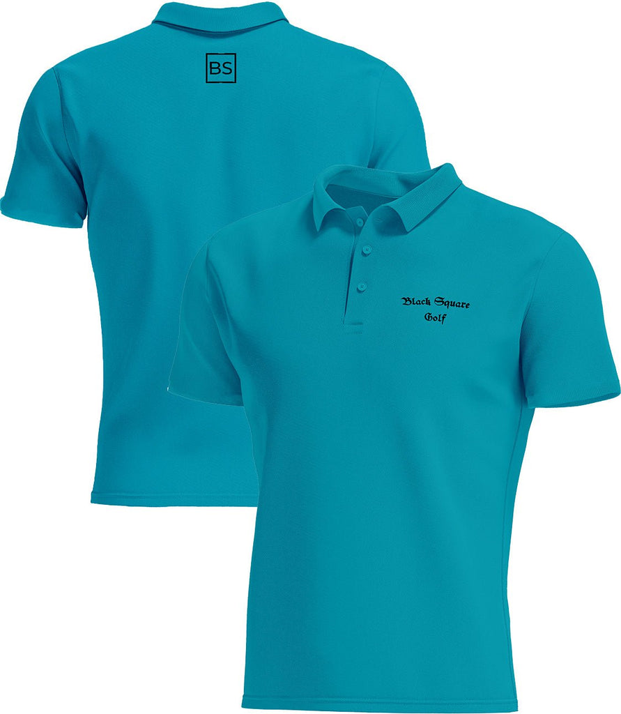 Black Square Golf Men's Sport Polo Shirt - Tropic Blue - M