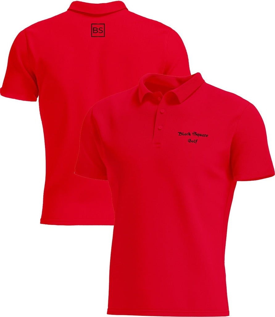 Black Square Golf Men's Sport Polo Shirt - True Red - S