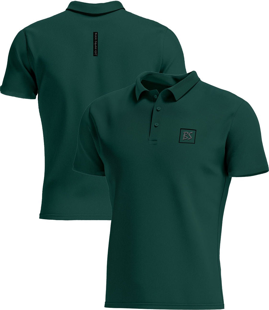 Black Square Golf Men's Style Tag Golf Polo - Forest Green - S