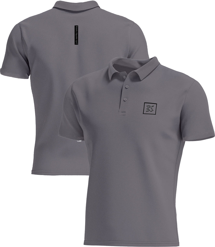 Black Square Golf Men's Style Tag Golf Polo - Grey Concrete - S