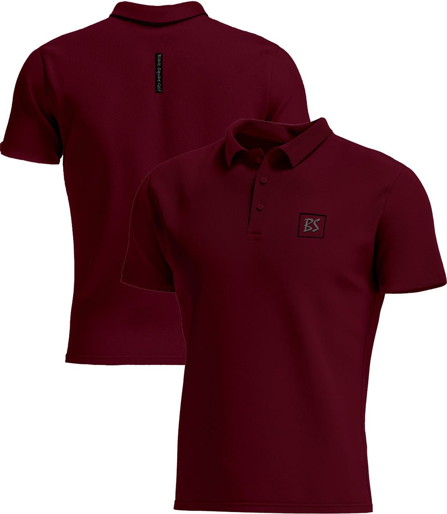 Black Square Golf Men's Style Tag Golf Polo - Maroon - S