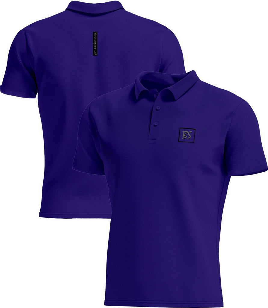 Black Square Golf Men's Style Tag Golf Polo - Purple - M