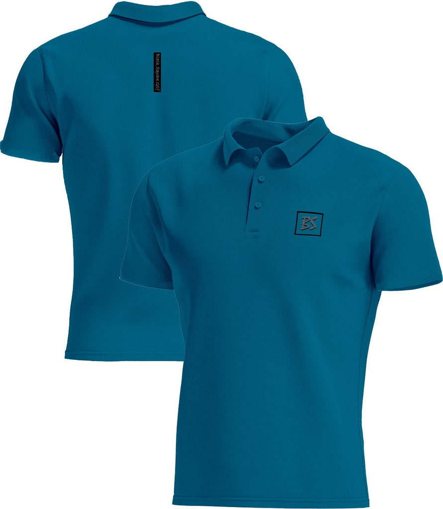 Black Square Golf Men's Style Tag Golf Polo - Tropic Blue - M